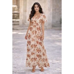 Baltic Born Velvet Burnout Maxi Dress Womens S Boho Romantic Cottagecore Floral